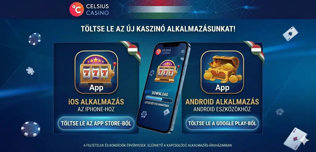 Celsius casino mobil App képernyőkép